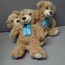 3 Sets 123 Pcs Baby Shower Table Centerpieces Dried Pampas Decor Bear Stuffed Ceramic Look Plastic Vase with Bow for Boho Wedding Bridal Shower Flowers Table Decorations(Blue,Boy)