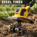 DEGGE Tiller, Cordless Tiller Cultivator with 48 Steel Tines, 9 inch Tilling Width and 6.7 inch Depth, 2 x 3.0Ah 21V Batteries & Charger, Gardening Tools for Lawn/Gardening/Soil Cultivation