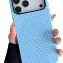 ZTOFERA Magnetic Case for iPhone 17 Pro, Compatible with Magsafe, Polka Dot Aesthetic Phone Case Cute for Girl Women, Hard PC+Soft TPU Protective Phone Cover for iPhone 17 Pro-Blue