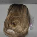 RENERSHOW Ombre Blonde Highlight Layered Bob Wig with Bangs 14inch Mid-length Heat Synthetic Wigs for Women Straight