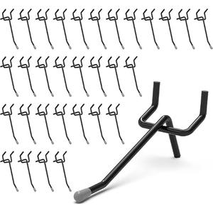 HUHOLE Pegboard Hooks 2 Inch 50PC, Black Peg Board Hooks, Fit 1/4" or 1/8" Pegboard, Ideal Peg Board Organizer Accessories for Garage Tool Organization, Wall Storage (Black, 2 Inch) HUHOLE Pegboard Hooks 2 Inch 50PC, Black Peg Board Hooks, Fit 1/4" or 1/8" Pegboard, Ideal Peg Board Organizer Accessories for Garage Tool Organization, Wall Storage (Black, 2 Inch)