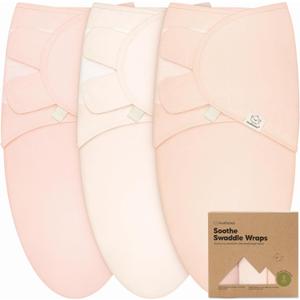 KeaBabies 3-Pack Organic Baby Swaddle Sleep Sacks - Newborn Swaddle Sack, Ergonomic Baby Swaddles 0-3 Months (Angelic)