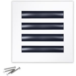 8x8 Modern AC Vent Cover  Decorative Air Vent Register Grille, Linear Slot Diffuser, Adjustable Airflow, Quiet Operation, HVAC Vent Cover for Ceiling, Wall & Floor, White Aluminum Alloy