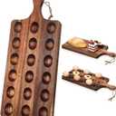 Gerrii Reversible Wooden Deviled Egg Platter Deviled Egg Tray Charcuterie Board Cutting Board Cheese Serving Tray for Home Kitchen(17 x 7 Inch, 18 Holes)