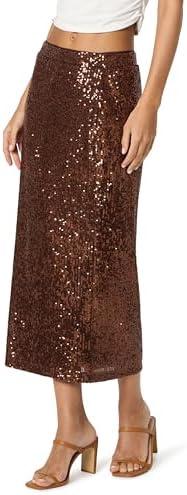 The Drop Women's Bianca Sequin Midi Skirt S