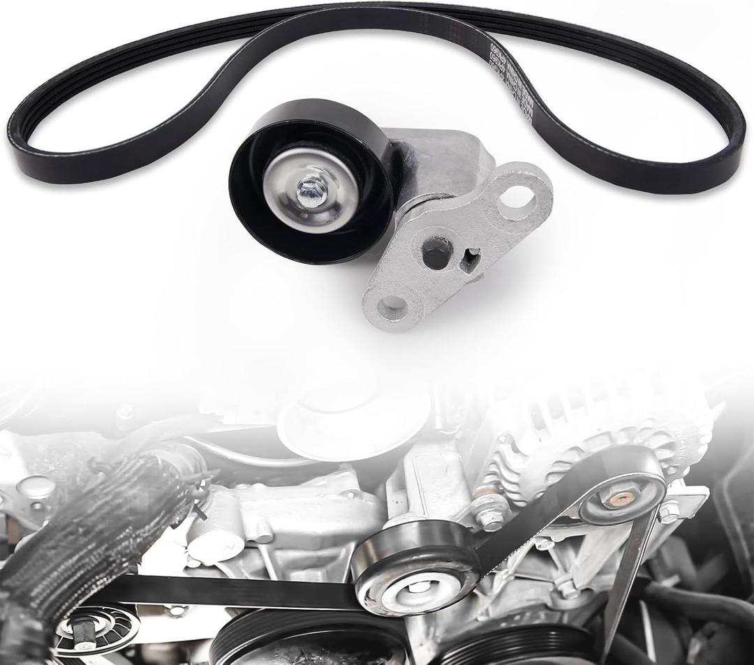 A/C Serpentine Drive Belt Tensioner Kit 90K-38159 Compatible with Cadillac Escalade 2002-2008, Chevrolet Avalanche 2002-2008, Express 2003-2008, Replace ACK040378HD