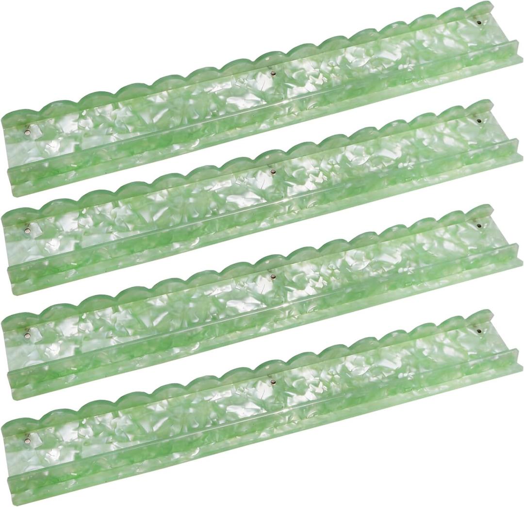 Mahjong Racks with Magnetic Pushers, 4 Pack Acrylic American Mahjong Tile Racks with Scalloped Wave Edge Pusher, 20 Inch Glossy Tile Holders and Tabletop Game Organizer Accessories for Mahjong Lovers