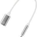 Silver Headphone Jack Adapter, 3.5mm Male to TypeC Female Audio Cable Cord, USB C to Aux Audio Dongle Cable Cord, Compatible with MP3 Players, CD Players, Laptops, Tablets, Smartphone