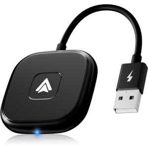 Android Auto Wireless Adapter for Wired Android Auto Cars Converts Wired to Wireless - Easy Setup Plug & Play Seamless Connection Stable and Fast (BLACK)
