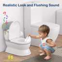 CheerTry 2-in-1 Toddler Potty Training Toilet - Larger Potty Chair & Detachable Training Seat for Boys & Girls Ages 1-3 with Flushing Sound, Wipes Storage, Toilet Paper Holder - Grey