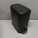 PayLessHere 1.3 Gallon Small Bathroom Trash Can with Lid, Black Stainless Steel Garbage Can with Removable Inner Bucket for Home and Bathroom (5Liter)