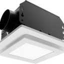 10in Panel Bathroom Exhaust Fan with Light, 7.5in Opening Bathroom Fan with 6000K LED Light Combo, 120CFM 1.0Sones Low Noise Bath room Ventilation Fan for Home/Bath/Office/Hotel