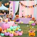 16 Pcs Thanksgiving Fake Pumpkins Fall Decor Colorful Foam Artificial Pumpkin Fall Party Decorations Harvest Assorted Size Faux Foam Decor for Thanksgiving Autumn Halloween Party(Pastel Color)