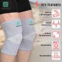 Bamboo Knee Compression Sleeve for Men and Women Bamboo Knee Brace for Men and Women Knee Pain, Gym, Running, Basketball, Meniscus Tear, Sports, Joint Pain Relief, Injury Recovery (30-36cmThigh) (Small)