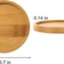 10 Pcs Round Bamboo Coasters 3.7 Inch, Blank Mats for Crafts DIY Mosaic Tile Base, Small Indoor Plant Coasters, Reusable Eco-Friendly Design