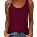 Zeagoo Womens Tank Tops 2026 Sleeveless Square Scoop Neck Spring Summer Tee Shirts Basic Outfits Trendy Clothes, Wine Red, Medium