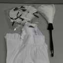 5 Pcs French Maid Accessories Kit Cleaning Lady Costume Set Lace Headband Maid Apron White Feather Duster Ruffled Choker Bracelet for Halloween Adult Cosplay Party Dress Up