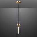 Modern Glass Brass Pendant Lights Kitchen Island, Adjustable Cord Pendant Light Fixtures, Kitchen Pendant Lighting Over Island, Indoor Chandelier for Bedroom Bathroom, Included Bulb