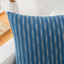 Kevin Textile 20x20 Pillow Covers, Linen Throw Pillow Covers Set of 2, Boho Woven Texture Decorative Burlap Pillow Cases for Couch Bedroom Living Room, Navy Blue