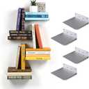 Floating Invisible Bookshelf Wall Mounted (Set of 4) - Aluminum - Turn Books into Floating Shelves