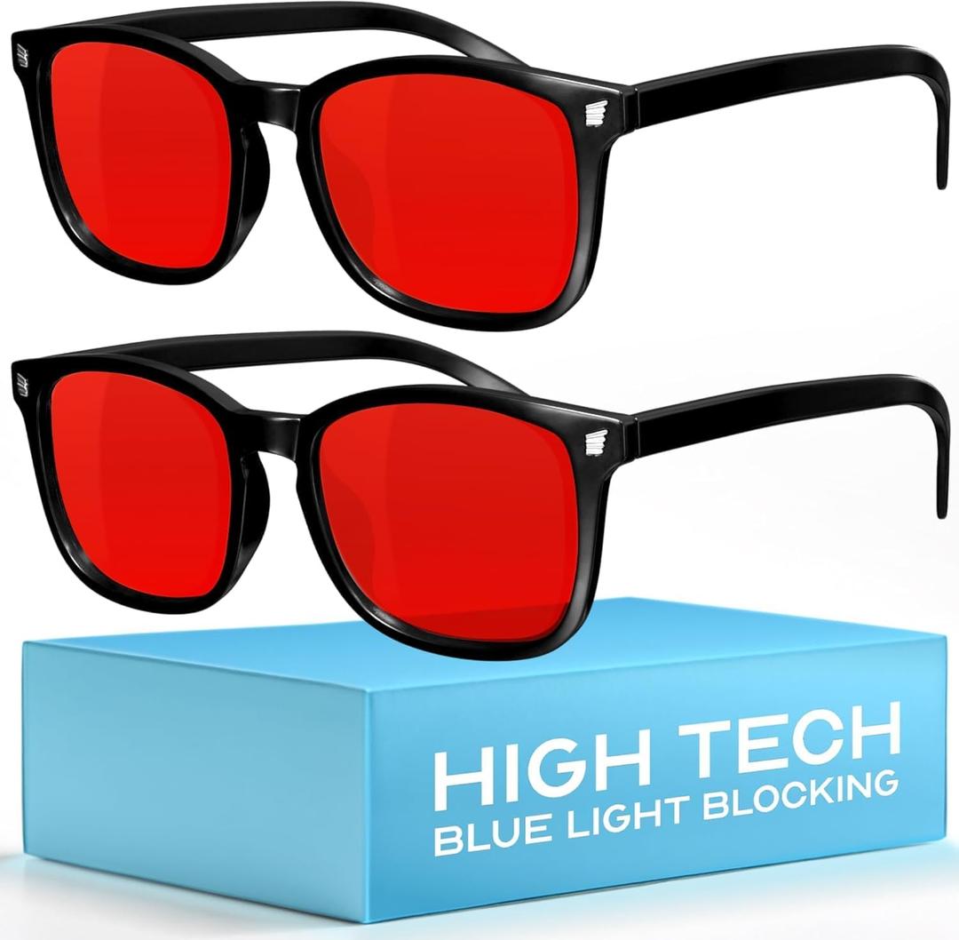livho High Tech Blue Light Glasses - Advanced Blue Light Blocking Computer Glasses - Screen Fatigue & UV Protection (*B11 Light Black X 2)