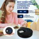 Portable CD Player with Dual Bluetooth, Discman for Car with FM Transmitter, Rechargeable, Dual Speakers and Anti Skip,USB,AUX,LCD Display,Backlit Button,Repeat,10 Speeds