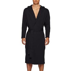 HOLOVE Men's Pure Cotton Bathrobe Lightweight Kimono and Hooded Spa Robes Soft Sleepwear 2XL/3XL