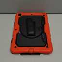 Timecity Case for iPad 9th/ 8th/ 7th Generation 10.2 inch - Heavy Duty Protective Cover with Screen Protector, Rotating Stand, Shoulder Strap & Pencil Holder | Kids-Friendly (Orange)