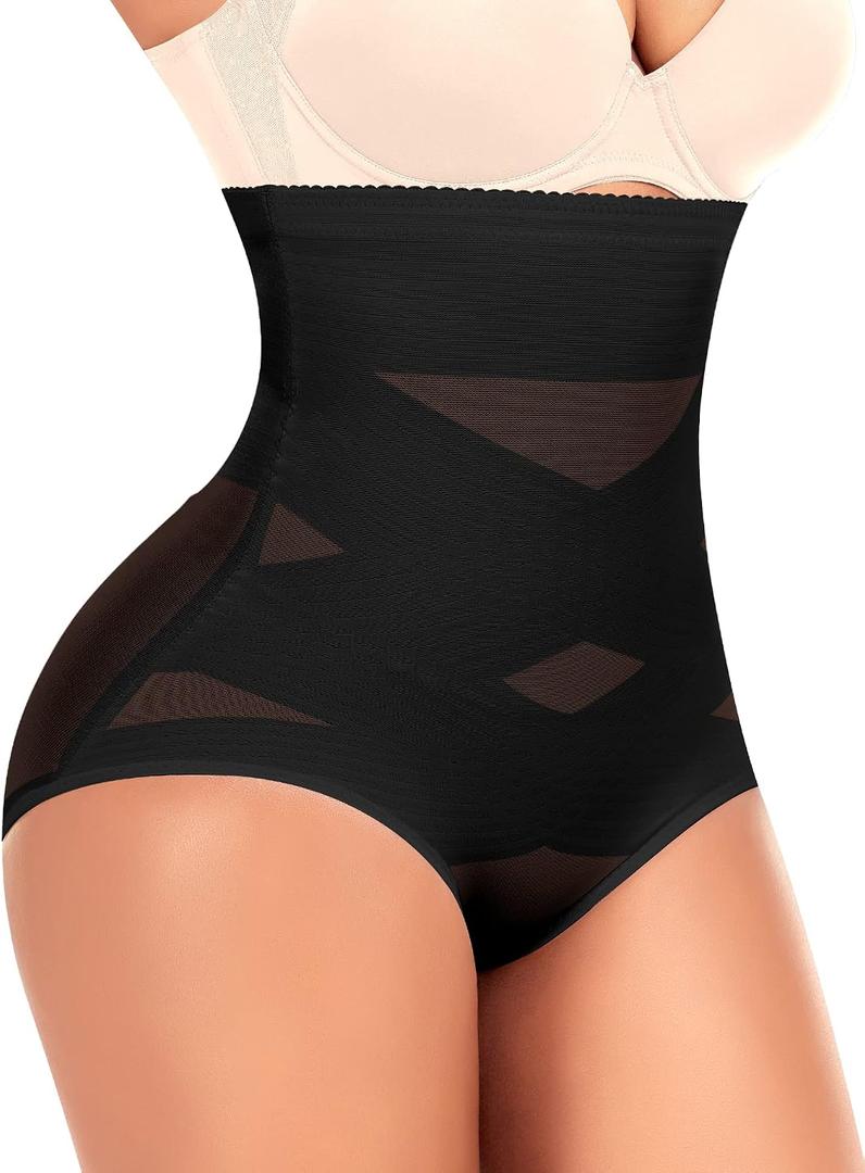 Werena Tummy Control Shapewear Panties for Women High Waist Cincher Shaping Underwear Body Shaper Panty Girdle (Black, M)