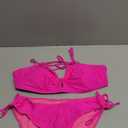 Blooming Jelly Womens Bikini Sets Two Piece Cheeky Swimsuits Curvy Cutout String Bathing Suits (X-Large, Hot Pink)