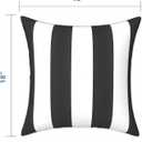 LVTXIII Outdoor Throw Pillows 18x18 Patio Waterproof Square Pillows with Piping Fade Resistant Accent Pillow for Spring Summer Garden Decoration, Set of 2, Cabana Black