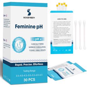 2 x At-Home Vaginal pH Test Kit: 30 Strips + 30 Individually Wrapped Swabs - Fast & Accurate Feminine Health Monitoring for pH Balance, BV & Yeast Infection - Professional Grade