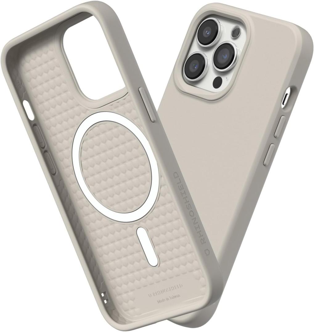 RhinoShield Solid Suit Case Compatible with Magsafe for [iPhone 13 Pro Max] | Shock Absorbent Slim Design Protective Cover with Premium Matte Finish 3.5M / 11ft Drop Protection - Shell Beige