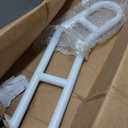Upgraded Wall Mount Handrails for Outdoor Steps, 25.2" Long Sturdy Metal Stair Railing, Bent White Grab Hand Rail for Elderly Kids Disabled, Suit for 1 to 3 Garage, Garden, Porch Steps