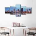 5 Pieces Canvas Art Wall Decor Rochester New York Skyline Bedroom Wall Art Pictures for Living Room USA Downtown Cityscape Wall Painting Modern Wall Art Stretched and Framed Ready to Hang 50"Wx24"H