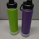koodee Water Bottle 2 Pack-26 oz Stainless Steel Insulated Sports Metal Water Bottle-Double Wall Vacuum Flask with Leakproof Spout Lid (Apple Green-Purple)