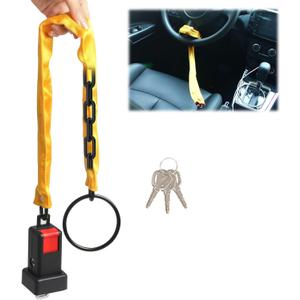 Car Steering Wheel Lock, Heavy Duty Anti-Theft Device with 3 Keys Fit Most Vehicle, SUV, Golf Cart Security
