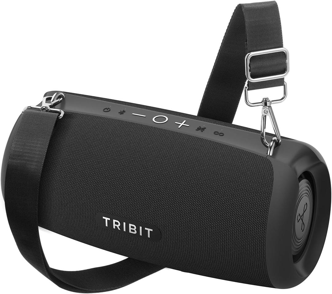 Tribit StormBox Lava Portable Bluetooth Speaker, 80W Loud Wireless Speaker, 24H Playtime, IP67 Waterproof, Bluetooth 5.4, Custom EQ, XBass, Built-in Mic, TWS Pairing for Camping/Beach/Party/Outdoor