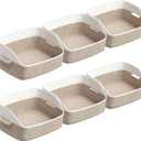 6 Pack Closet Storage Baskets for Organizing, Trapezoid Woven Baskets with Handles for Closets, Perfect for Toys, Clothes, Blankets, Cotton Rope Bins for Clothing Storage, 17.72''Lx14.17''Wx13.39''H