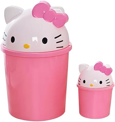 NBHUZEHUA 2.2 Gallons Pink Trash Can Bathroom Decor Cute Kids Girl Garbage Can with Lid Girls Bedroom Nursery Room Small Waste Bin