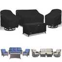 ANartcle Patio Furniture Covers 4 Piece Set, 600D Waterproof Heavy Duty Outdoor Furniture Covers,Fit Wicker Patio Sofa, Swivel Rocker Chair and Coffee Table,Black