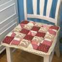 vctops Patchwork Chair Pad with Ties No Slip Lace Trim Chair Cushion Farmhouse Floral Print Kitchen Dining Seat Cushion (606 Red, 16"x16")