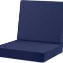 22x22 Outdoor Cushions for Patio Furniture, Waterproof Outdoor Chair Cushions with Non-Slip Ties and Handle, Washable Deep Seat Cushions for Outdoor Furniture with Removable Cover, Navy