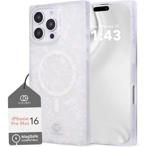 Cocomii - Rectangle Case Compatible with iPhone 16 Pro Max - Compatible with MagSafe, Opalescent Pearl, Glitter Sparkle, Glossy, Magnetic Phone Case for iPhone 16 Pro Max 6.9 inch, Iridescent
