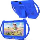 HOTTABLET Kids Tablet 7 inch Android 12, 4GB RAM 32GB ROM, 512GB Expandable, with Parental Control, WiFi, Bluetooth, Dual Camera with Silicone Case, 1PCS(Blue)