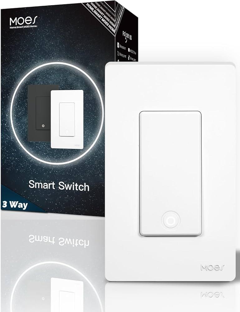 MOES Zigbee Light Switch, Smart Wall Switches Single Pole, Require Neutral Wire, Support Remote Control, Compatible with Alexa/Google Assistant