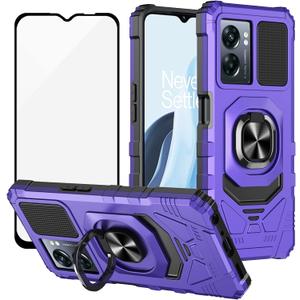 Ailiber for AT&T Propel 2 5G Cell Phone Case, Cricket Magic 2 Case with Screen Protector, Ring Kickstand for Magnetic Car Mount, Rugged Shockproof Heavy Duty Cover Case for Magic 2-Purple