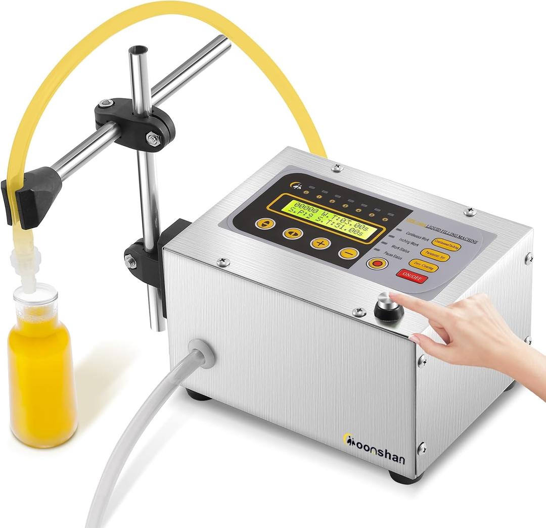 Liquid Filling Machine 2-118 Oz Bottle Filler Machine with Anti-Dripping Nozzle Diaphragm Pump Digital Control for Cosmetic Water, Wine, Makeup Remover GFK-160A