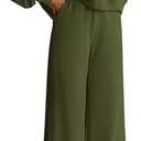 PRETTYGARDEN Women 2 Piece Outfits 2026 Spring Sweat suits Crewneck Sweatshirt Wide Leg Sweatpants Lounge Sets Tracksuit, S