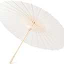 MEIKLE 33 inches Paper Parasol Paper Umbrellas for Weddings Chinese Japanese White Umbrella DIY Painting Decorative (1 Pcs)